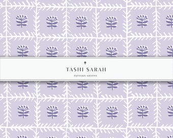 MARTIGUES Hand Painted Watercolor Seamless Pattern, Lavender, Repeat Pattern, Wallpaper, Block Print, Tile, Vintage, Fabric, Beach