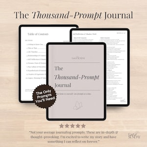 The Thousand-Prompt Journal | Digitale dagboekaanwijzingen, 1000 dagboekaanwijzingen, dagboeksjablonen, goodnotes, pdf-lijst, schrijfideeën