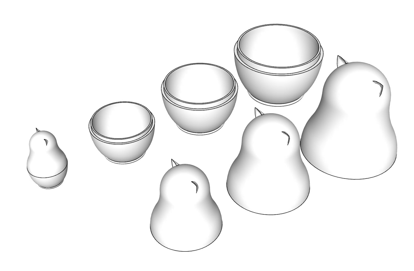 STL File Nesting Kitty 3D Printer 3d Stl Model Nesting Doll Etsy