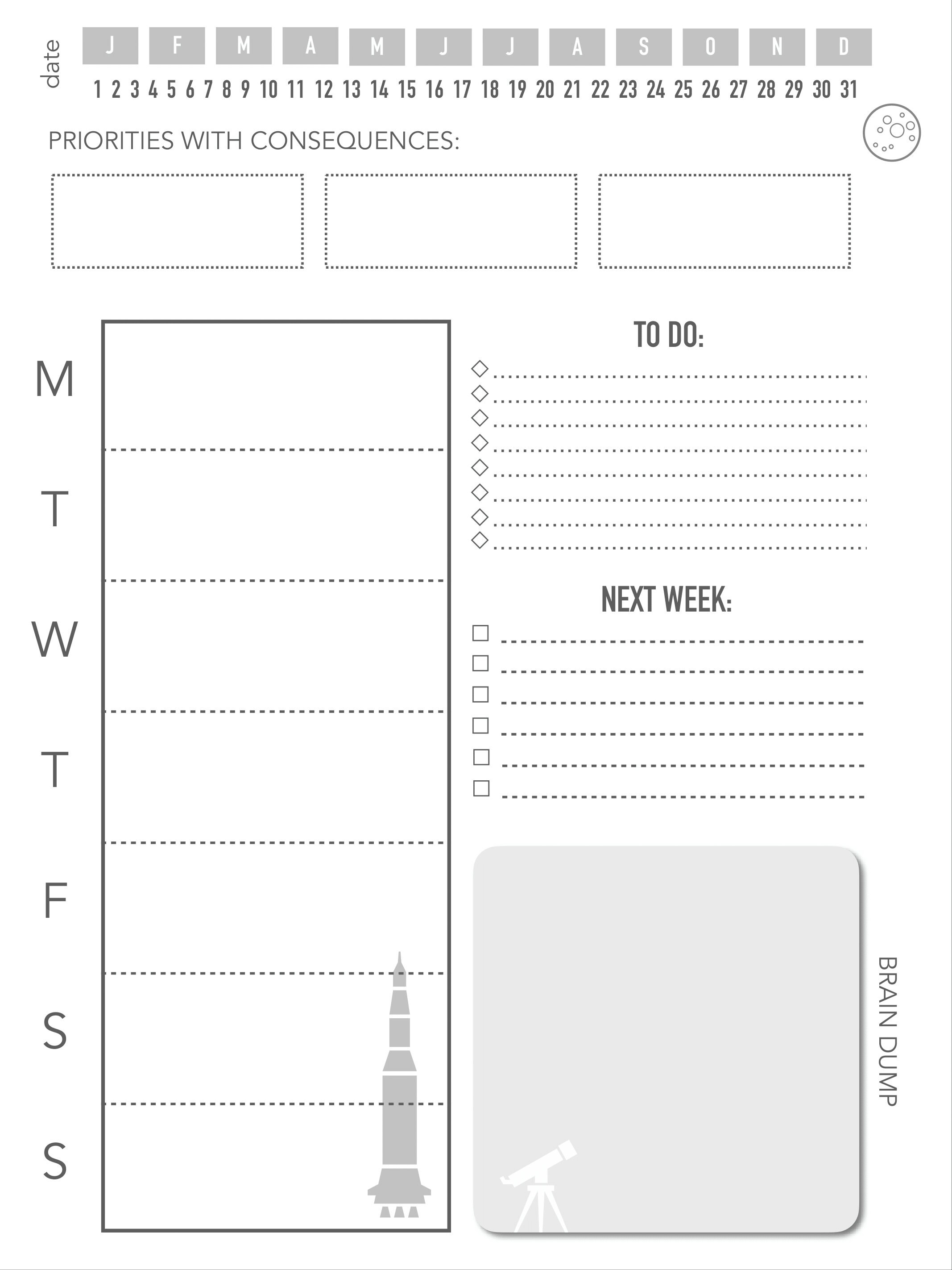 DIGITAL DOWNLOAD Printable Planner Template With Daily, Weekly