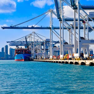 Port of Miami Printable, Urban Wall Art Download, Cityscape Photo Print, Digital Decor