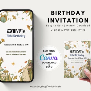 Enchanting Fairy Rabbit Forest Birthday | Whimsical & Magical Theme | Customizable | Instant Download | Celebrate with Joy | #FairyBirthday