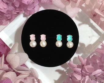 Pendientes Tous Mini Color en plata