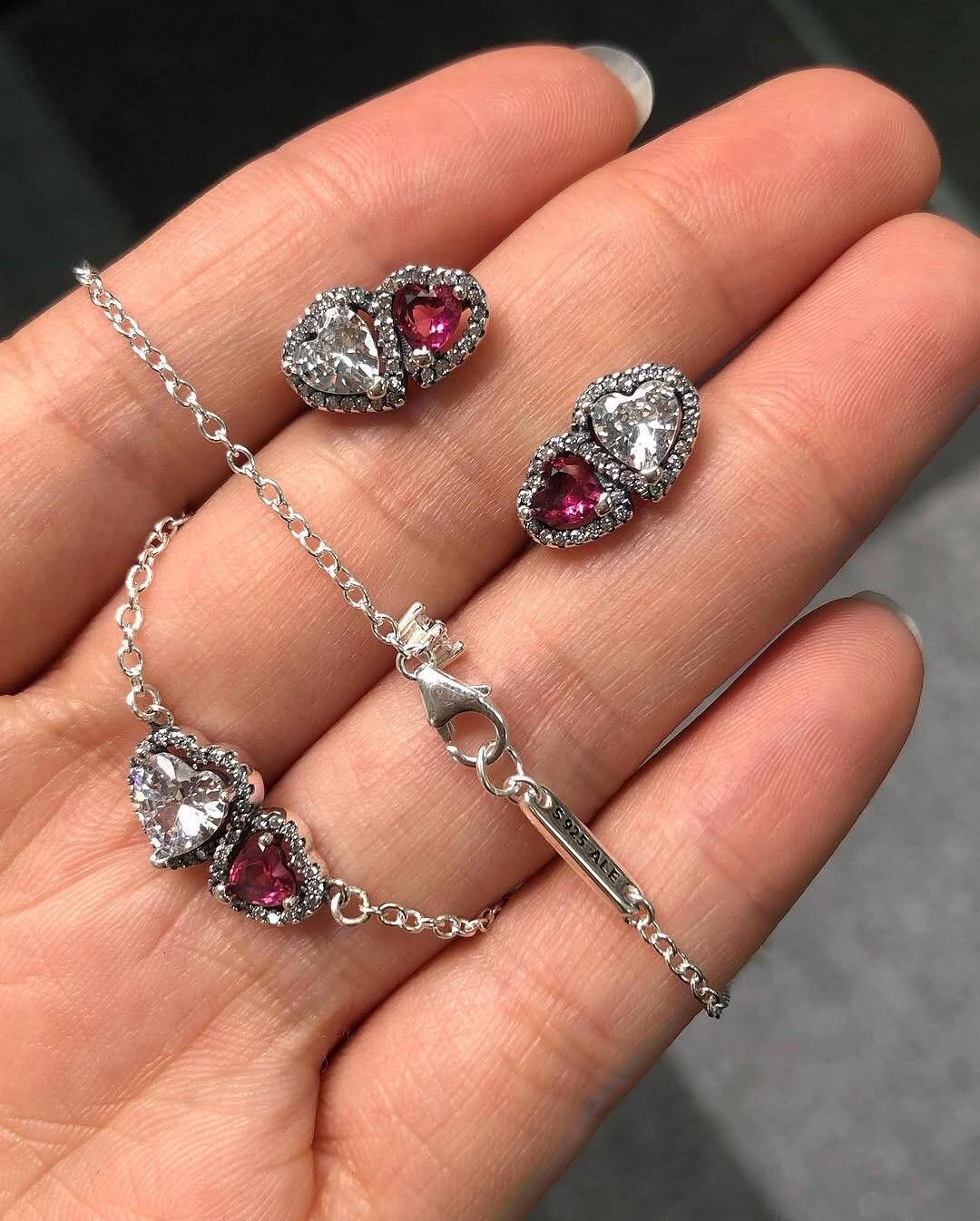 PANDORA ネックレスとイヤリングセット パンドラのネックレスとイヤリングのセット - Etsy 日本