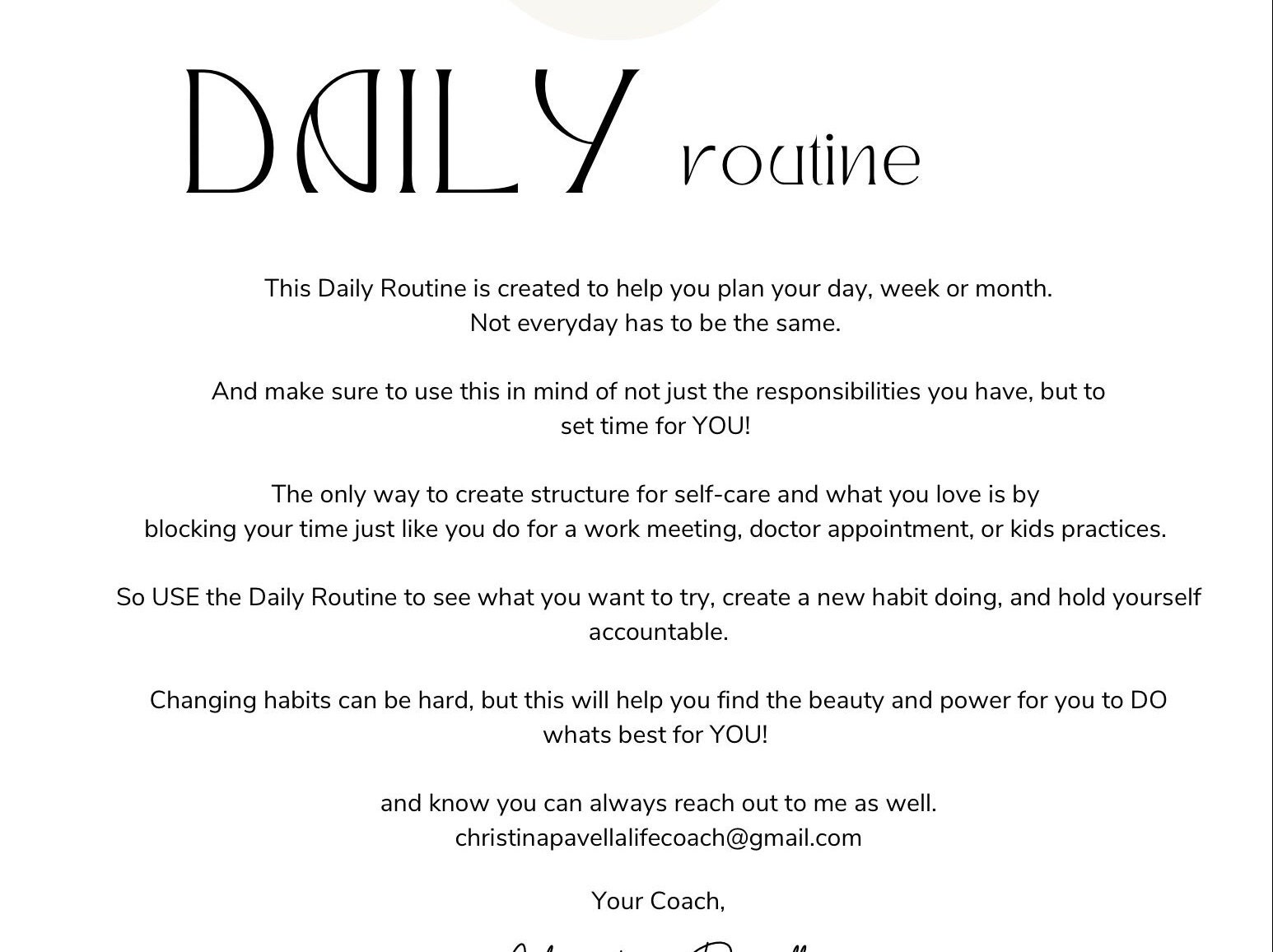 Daily Routine Spreadsheet - Etsy