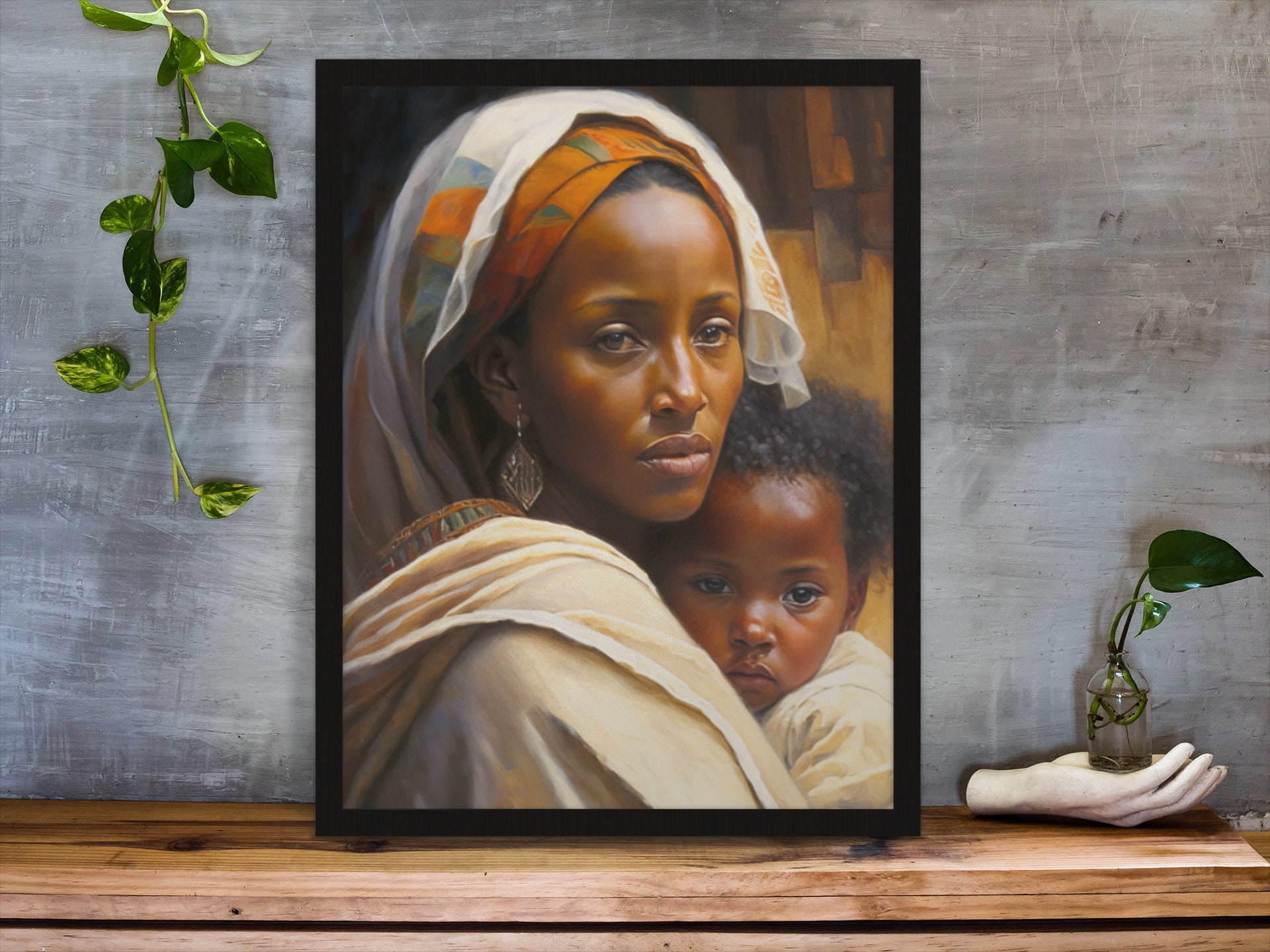Ethiopian Mother and Child African Wall Art Mother's Day Gift African ...