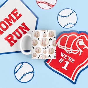 Baseball & Stars Ceramic Mug | Sports Mug | Baseball Fan | Baseball Fan Gift | Coach Gift | Baseball Mom