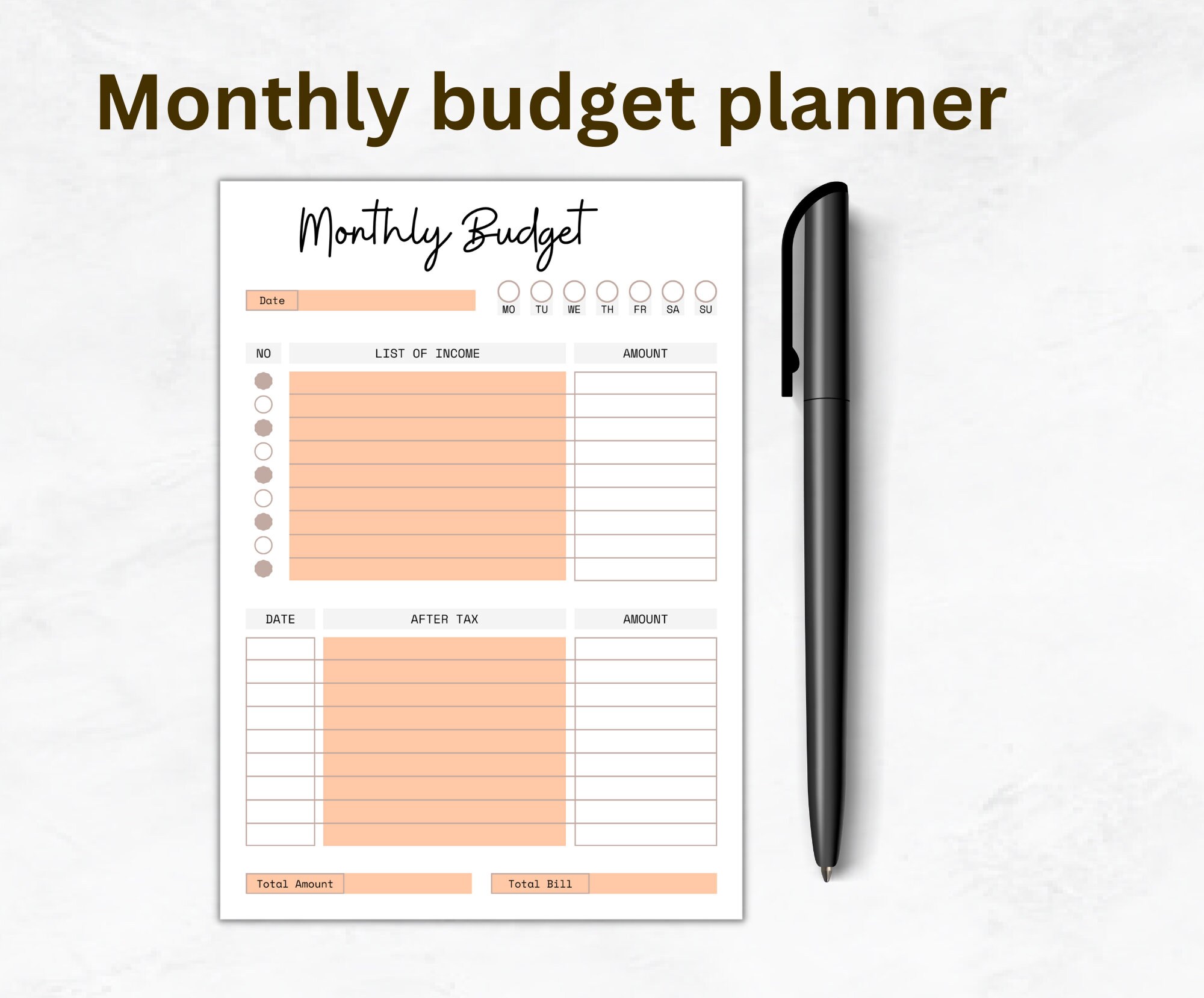 Printable Monthly Budget Planner,2023 Monthly Budget Planner, Digital