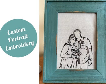 Custom Portrait Embroidery | Hand Embroidered Family Photo | Wedding Gift
