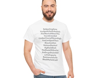 Lightning Character Names Unisex Heavy Cotton Tee