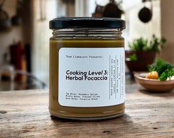 Cooking Level 3: Herbal Focaccia- Sims 4 Inspired Coconut Soy Wax 8oz Candle