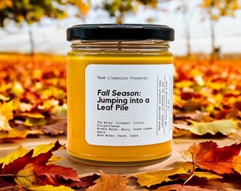 Fall Season: Jumping into a Leaf Pile- Sims 4 Inspired Coconut Soy Wax 8oz Candle
