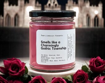 Smells like a Charmingly Gothic Township- Sims 4 Inspired Coconut Soy Wax 8oz Candle