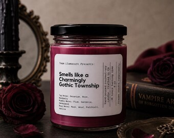 Charmingly Gothic Township | Sims 4 Inspired Coconut Soy Wax Candle | 7.2 oz | Cozy Gamer Gift