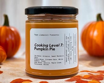 Cooking Level 7: Pumpkin Pie- Sims 4 Inspired Coconut Soy Wax 8oz Candle