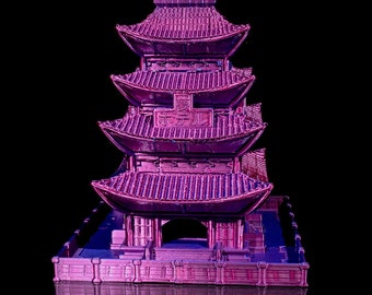 Dystopian Asia Dice Tower  | Handcrafted Asian Dice Holder | Unique Tabletop RPG Accessory | Fantasy-Themed Gaming Decor | Cyberpunk theme