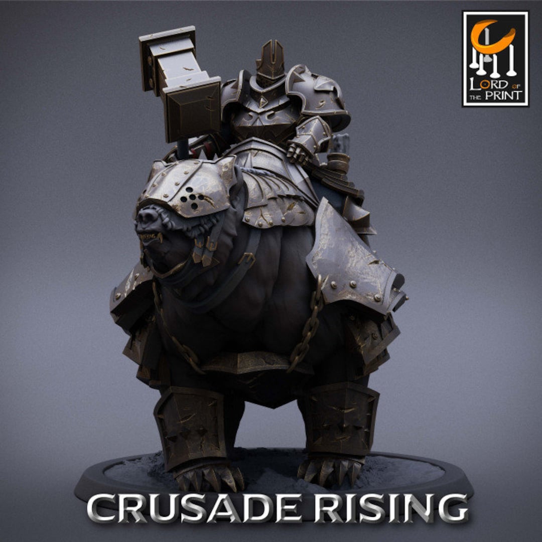 Templar Bear Mounted | Crusade Rising | Lord of the Print | Wargaming ...