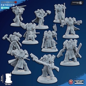 Set of 10 Inner Circle Brotherhood Knights | Ghamak | 3D Printed | 28mm| Wargaming | Templar Knights | Tabletop Wargaming Temple Knights