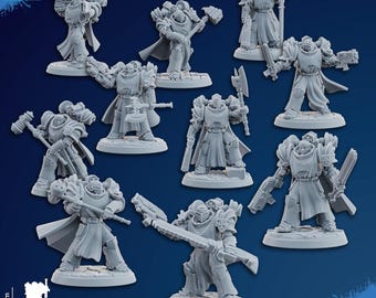 Set of 10 Inner Circle Brotherhood Knights | Ghamak | 3D Printed | 28mm| Wargaming | Templar Knights | Tabletop Wargaming Temple Knights