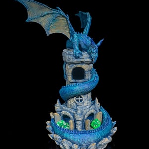 Dragon Guardian Dice Tower | DnD Gift |  Dragon Dice Holder | Unique Tabletop RPG Accessory | Themed Gaming Decor | Dragon Tower for Dice
