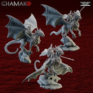 Spartancast Dragon Riders  | Ghamak | 3D Printed | 28mm | Wargaming | Fantasy Wargaming Proxy | Dragon Rider Cast
