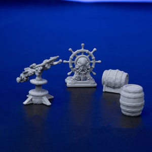 Pirate Ship Miniature Terrain - Dungeons and Dragons, D&D, Pathfinder, Wargaming, Tabletop, 28mm, 32mm - Perfect for Naval and Encounters