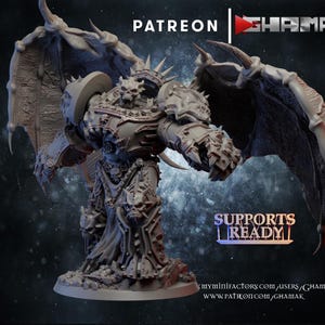 Lord of Hate Chaos Demon Prince | Fantasy Miniature | Dungeons and Dragons | DnD Miniature | Tabletop Roleplaying Game| Ghamak Demon