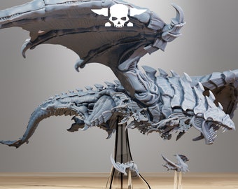Xenarid Dragon Wargaming Miniature | Station Forge | Grimdark Winged Alien | Xenomorph Inspired | Tabletop Gaming Unique Accessory Sculpture
