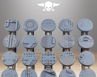 Tabletop Wargaming and RPG Bases 25, 28, 32 and 40mm scale industrial bases, wasteland bases, trench bases and deserted bases