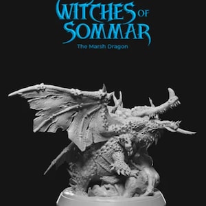 Epic Dungeons and Dragons Marsh Dragon Boss Miniature | DnD Tabletop RPG Miniatures | Swamp Dragon Miniature | TTRPG Monster Dragon