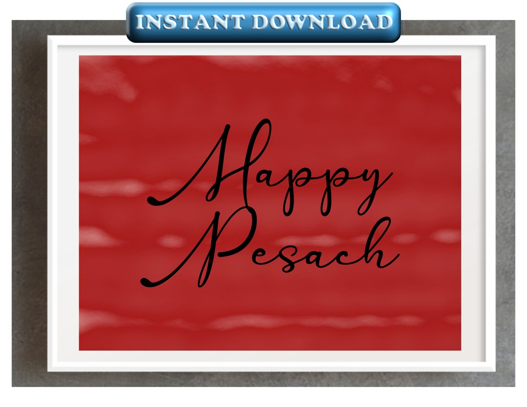 HAPPY PESACH Wall Art 4 Printable Passover Gift Cards Instant Download
