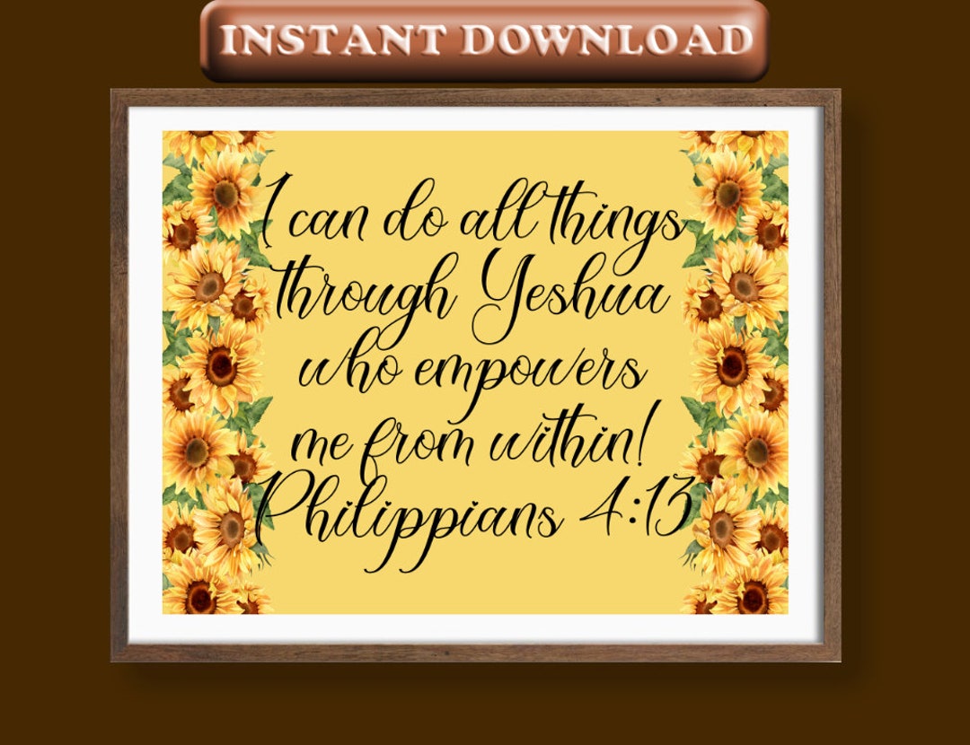 I Can Do All Things WALL ART 1 Scripture Printable Wall Art Etsy
