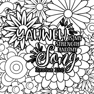YAHWEH is My Strength Coloring Page for Adults Printable Digital ...