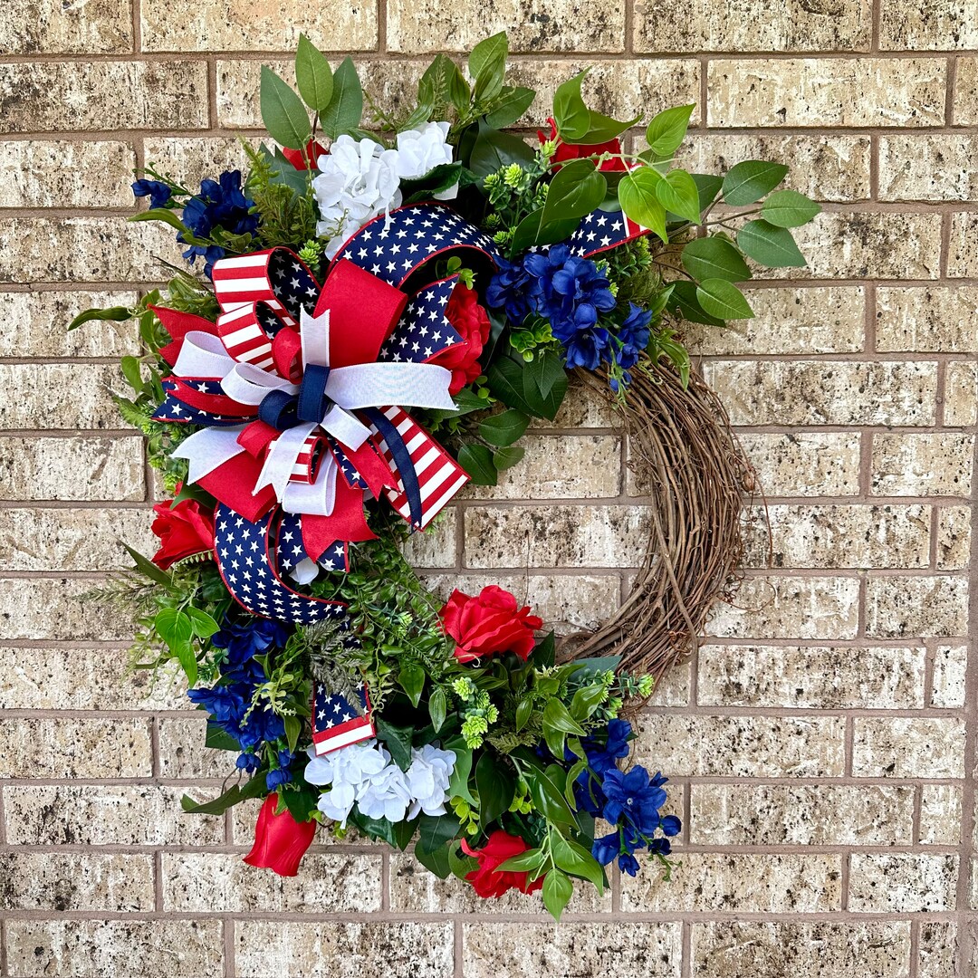 Memorial Day Wreath Memorial Day Home Decor . Patriotic Grapevine