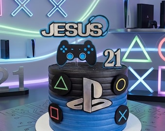 Adorno para pastel de videojuegos, decoración para fiesta de gamers