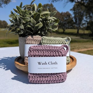 Wash Cloth: Organic Cotton, Plastic-Free, Handmade