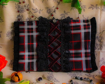 Custodia per libri a corsetto scozzese / Protezione per libri in stile gotico dark academia