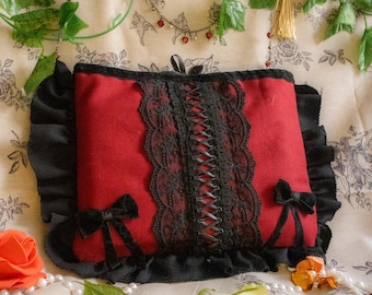 Custodia per libri con corsetto di pizzo gotico / Protezione per libri Dark Academia Coquette