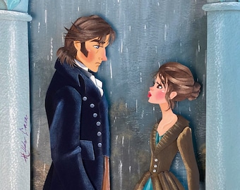 Mr. Darcy's Confession Giclée Print: Jane Austen Art, 8x10