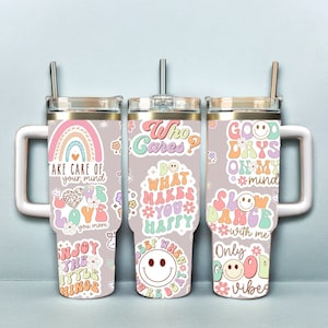 Positive Affirmations Tumbler: Self-Love Design (40oz Full Wrap, 20oz Skinny - Digital Download)