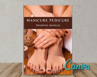 Manual de formación en manicura y pedicura / Curso editable en Canva (descarga digital)