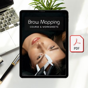Brow Mapping & Worksheets PDF Printable Manual Tutorial Training Course Tutorial Educational Ebook Guide Brow Design and Mapping manual PDF