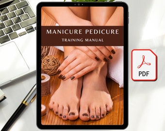 Manicure & Pedicure Training Manual PDF Printable Manual Course Tutorial Education for Beginner Mani Pedi Nail Training Course Ebook