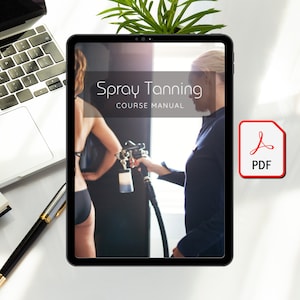 Spray Tanning Training Manual PDF | Printable Airbrush Tan Course for Estheticians, Salons, Beauty Educators, Spa Professionals