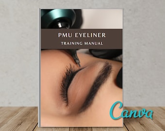 Manual de capacitación de delineador de ojos PMU / Curso editable en Canva (descarga digital)