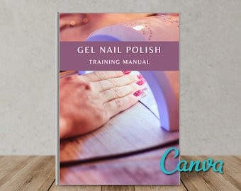 Manual de capacitación sobre esmalte de uñas en gel / Curso editable en Canva (descarga digital)