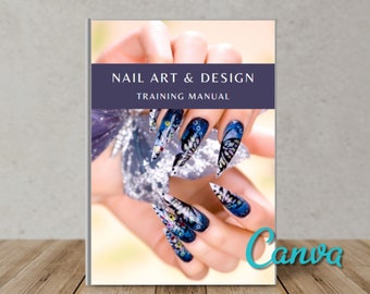 Manual de capacitación en diseño de uñas / Curso editable en Canva (descarga digital)