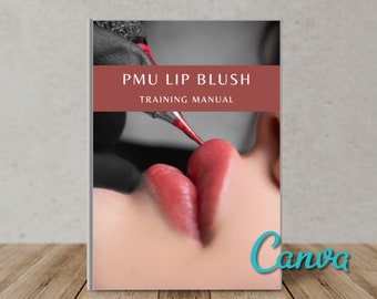 Manual de capacitación sobre rubor labial PMU / Curso editable en Canva (descarga digital)
