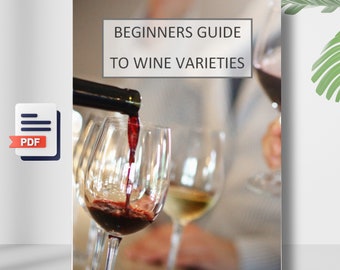 Variétés de vin eBook imprimable Appréciation du vin | Guide de dégustation de vins | Cours de formation didactique | Apprendre les vins | Guide des vins | Dégustation de vins