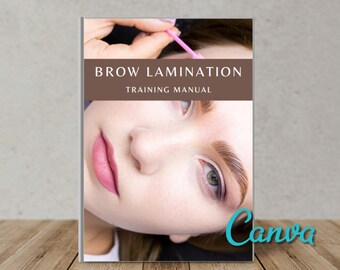 Manual de capacitación sobre laminación de cejas / Curso editable en Canva (descarga digital)
